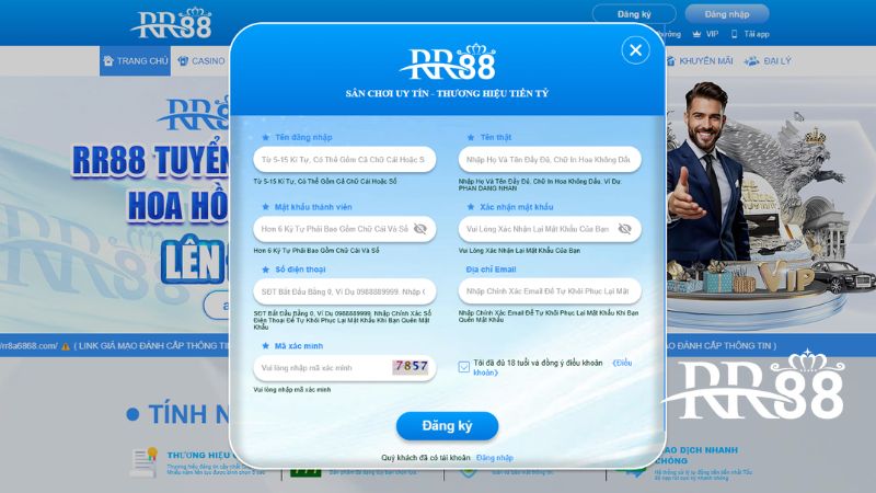 Đăng ký 3 Đăng ký RR88 thành công hốt tiền thắng cược về túi mỗi ngày