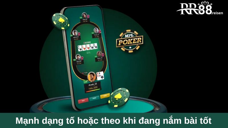 Poker: Game live casino thưởng khủng, ăn khách nhất RR88 4 Mạnh dạng tố hoặc theo khi đang nắm bài tốt