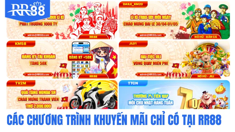 Các chương trình khuyến mãi chỉ có tại RR88
