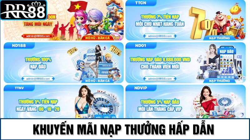 Khuyến Mãi RR88 2 Khuyến mãi nạp thưởng cho mọi thành viên tại RR88
